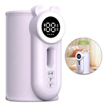 Produktbild von Mobiler Flaschenwärmer, 10400 mAh Akku, Milchwärmer für unterwegs mit Temperaturspeicher, Nachtlicht, Wärmer für Muttermilch, Babybrei, Milchwärmer