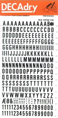 Produktbild von Apli - Buchstaben und Zahlen übertragbar, schwarz. 8 mm, 9 Stück