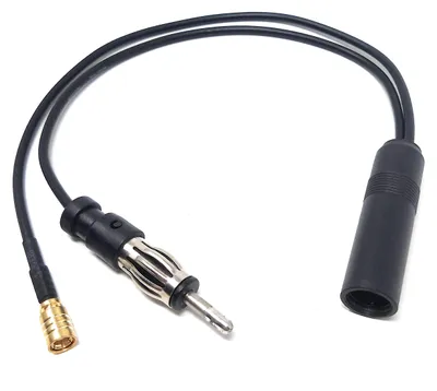 DAB/DAB+ Antennensplitter, AM/FM, DIN-Buchse auf DIN- und SMB-Stecker, 30 cm