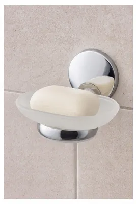 Produktbild von GALEDO Glas Wandseifenschale Silber Grau Matt
