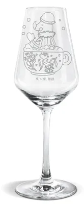 Produktbild von Mr. & Mrs. Panda Weinglas Nachtfalter Schaumbad - Transparent - Geschenk, Badezimmer, WC, Weißweinkelch, Träumen, Weißwein Kelch, Lustige Sprüche, Zeitmanagement, Bad