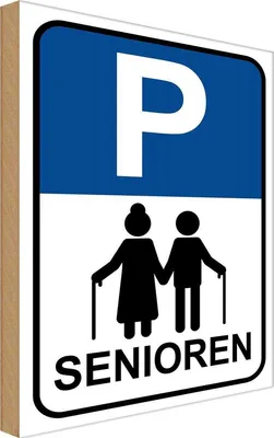 Produktbild von vianmo Holzschild 30x20 cm Parkplatz Senioren Parkplatzschild