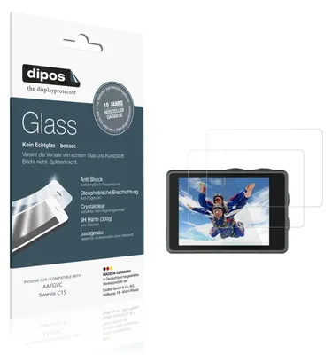 Produktbild von 2x Schutzfolie für AAFGVC Swevix C1S - Anti-Shock 9H Folie dipos Glass Kunststoffglas