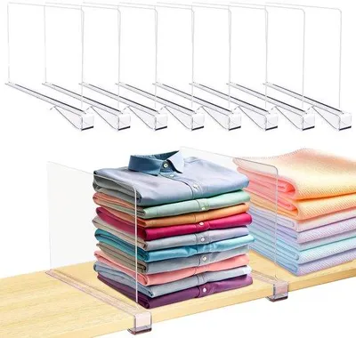 Produktbild von Transpapierkastorganizer, 8-teilig, transparent, aus Acryl, multifunktional für Bücherregale, Schränke, Küchen, Badezimmer