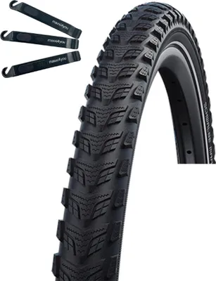 Produktbild von 1 x Schwalbe Marathon 365 Fahrradreifen in Schwarz Reflex 55-622 (28 x 2,15) inkl. maxxi4you Reifenheber
