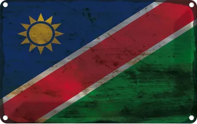 Produktbild von vianmo Blechschild 20x30 cm Namibia Rost Flagge Fahne Wappen
