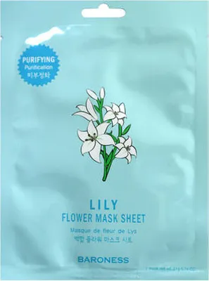 Obrázok produktu pre BARONESS Lilly Flower Mask Sheet, 21 g - Pleťová maska ​​s extraktom z kvetov bielej ľalie