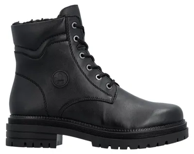 Produktbild von Rieker Damen Stiefeletten Schwarz mit Schnürung und breitem Absatz Y310300BLK