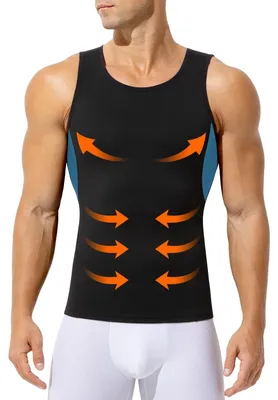 Productafbeelding van Compressieshirt Heren - Shapewear - Slankheidsshirt - Sportondergoed - Tanktop - Hoogwaardig Elastisch Weefsel