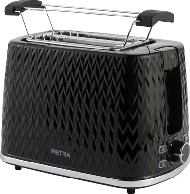 Immagine prodotto di Petra Petra Tostapane Chevron con 2 fette - 7 livelli di doratura - vassoio estraibile - 930 W - nero