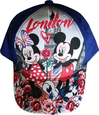 Produktbild von Disney Minnie und Mickey Maus in London Kappe Mütze Base Cap für Kinder Blau, Gr. 54