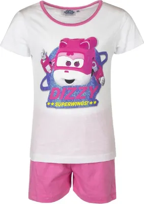 Obrázek produktu pro Super Wings bavlněný pyžamový komplet krátké pyžamo krátké pyžamo pro dívky 4 roky Bílá