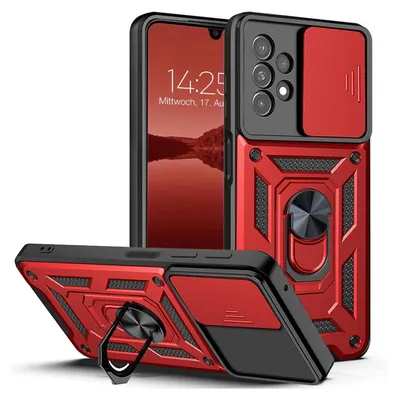 Produktbild von Armor Handyhülle für Samsung Galaxy A33 5G Kameraschutz Handy Panzer Case Cover Schutzhülle Outdoor Farbe: Rot