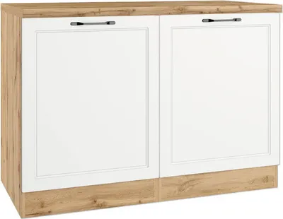 Produktbild von Held Möbel Spülenschrank Lübeck BxTxH 120 x 60 x 86 cm weiß matt zerlegt 665.6330