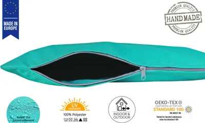 Produktbild von JACK 2er Set 60x60cm Outdoor Kissenhülle Bezug Kissen Hülle Lounge Garten Einfarbig, Farbe:Türkis