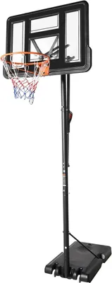 Produktbild von Basketballkorb Outdoor, Höhenverstellbar Basketballständer 1.7-3,05 m, Mobiler Basketballkörbe mit 2 Räder, Standard-Reifen, Basketball Hoop Outdoor für Kinder, Erwachsene