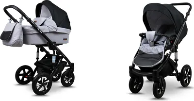 Produktbild von BabyLux® Sky Lark | 2in1 Kinderwagen Set | Silver Flex Black | Kombikinderwagen | Kinderwagenset