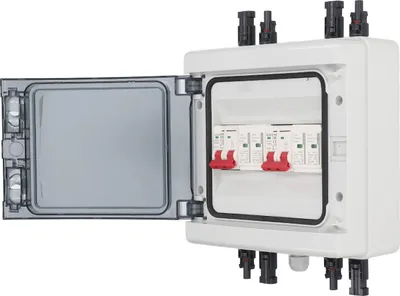 Obrázek produktu pro PV jistič DC 500V 32A IP65 Izolační spínač 2 in 2 Out s ochrannou krabicí
