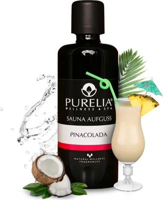 Produktbild von PURELIA Saunaaufguss Konzentrat Pinacolada 100 ml natürlicher Sauna-aufguss - reine ätherische Öle