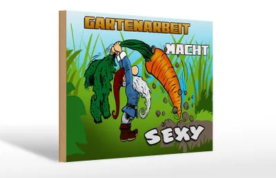 Produktbild von Holzschild Spruch 30x20cm Gartenarbeit macht sexy