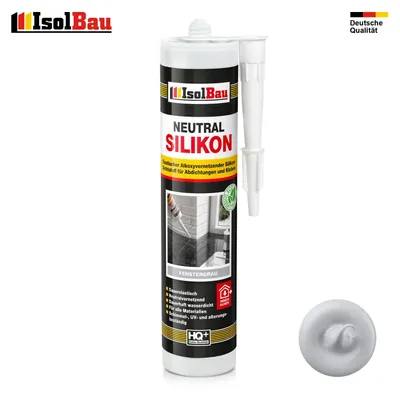 Isolbau Neutralsilikon 300 ml Fenstergrau Natursteinsilikon Dichtstoff Fugen