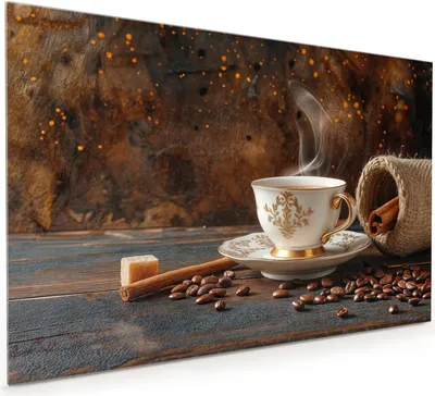 Produktbild von Küchenrückwand Spritzschutz Glas mit Motiv Kaffee Und Zimt 40 x 40 cm
