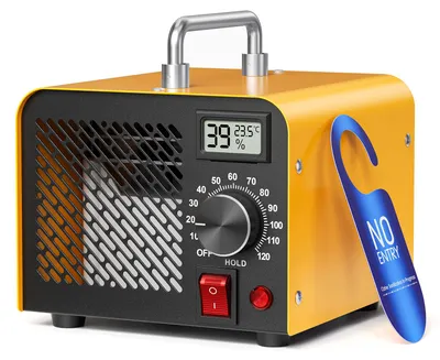 Produktbild von Ozongenerator - Luftreiniger - 60000 mg/h Hochleistung - 120-Minuten-Timer - Temperatur- & Feuchtigkeitsanzeige - Weiß