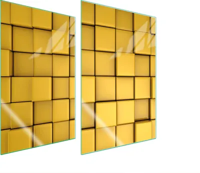 Immagine prodotto di Piastre copri fornelli 2 pezzi 35x52 Vetroceramica copri piano cottura vetro tagliere pezzo giallo