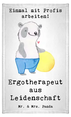 Produktbild von Mr. & Mrs. Panda Handtuch Ergotherapeut Leidenschaft - Weiß - Geschenk, Gästehandtuch 30x50, Ausbildung, Lustig, Beruf, Spruch, Frotteehandtuch, baumwolle, Kleines