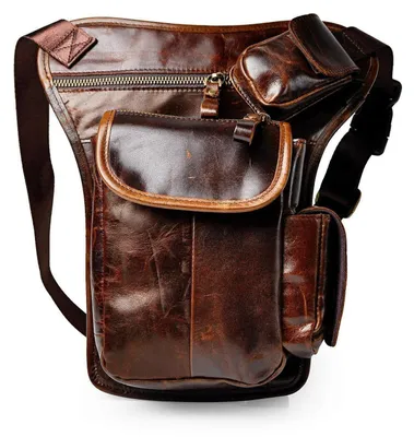 Immagine prodotto di Borsa da uomo in vera pelle, color marrone caffè, dimensioni 28x7x17 cm, modello G1008