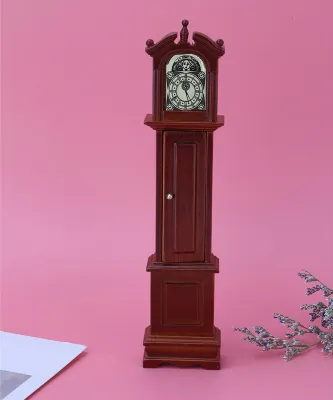 Productafbeelding van Vintage miniatuur vloerkast, houten poppenhuismeubilair voor accessoires in de eethoek