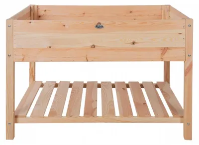 Image de Carré potager en bois naturel XXL - L 78,8 x l 118,8 x H 78 cm - Beige