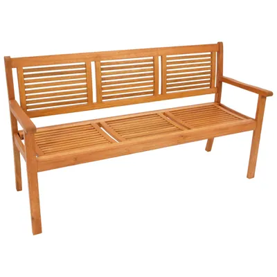 Produktbild von DEGAMO Gartenbank Holzbank Parkbank CORUNA 3-sitzer 160cm, Eukalyptusholz geölt