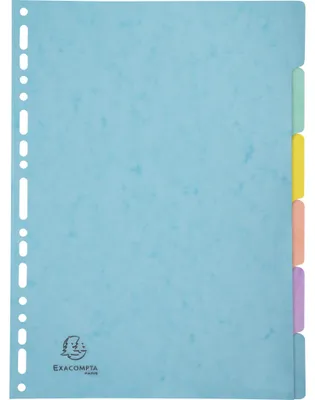 Produktbild von Exacompta 25x Register Karton 400g 6 neutrale Taben A4 Aquarel sortiert 7706E