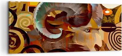 Produktbild von Bild auf Leinwand - Leinwandbild - Tier Abstraktion - 120x50cm - Wand Bild - Wanddeko - Wandbilder - Leinwanddruck - Bilder - Kunstdruck - Wanddekoration - Leinwand bilder - Wandkunst - AB120x50-4037
