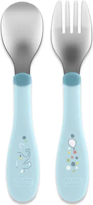 Produktbild von Chicco 00016102250000 Besteck für Kleinkinder Kleinkind-Besteck Blau Edelstahl