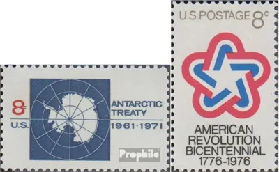 Produktbild von Briefmarken USA 1971 Mi 1041,1043 (kompl.Ausg.) postfrisch Antarktisabkommen