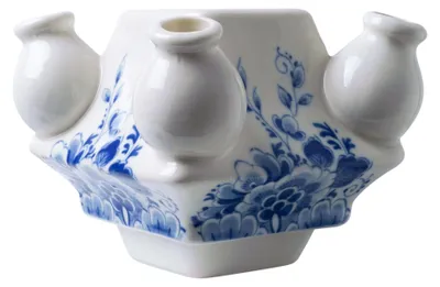 Obrázok produktu pre Heinen Delfts Blauw – Váza s tulipánmi, séria „Stapelgekte“ – Veľká váza – Stredná časť – 10 cm