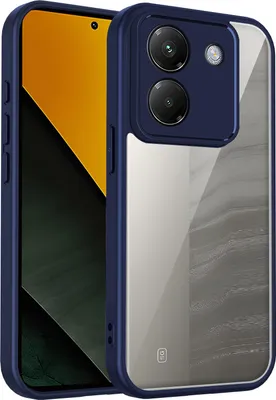 Immagine prodotto di Custodia per Xiaomi Poco M7 Pro 5G cover posteriore trasparente con cornice in TPU, antiurto Blu