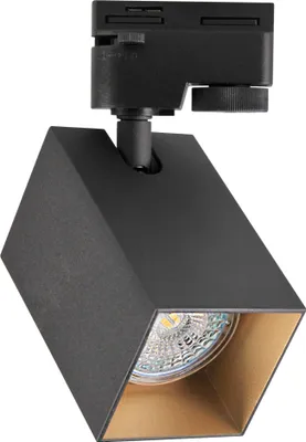 Image de Spot sur rail noir et doré GU10 SQUARE 321756 Polux