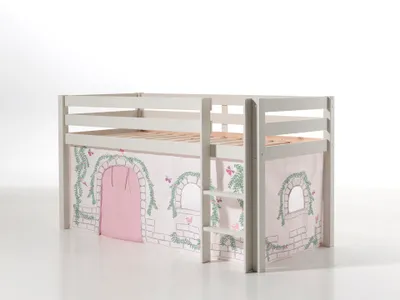 Produktbild von Spielbett Pino mit Textilset Vorhang "Birdy"