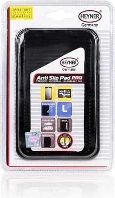 Produktbild von HEYNER® Premium Anti Rutsch Pad Auto Non-Slip 8,5x15 cm Handyablage Armaturenbrett multifunktionale Antirutschmatte Smartphone Brille Schlüssel etc.