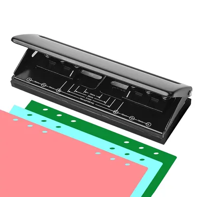 Produktbild von Lochstanzer 6-fach für Ringbücher,Einstellbarer Abstand,Verstellbarer für A5/Personal Format, mit Positionierhilfe