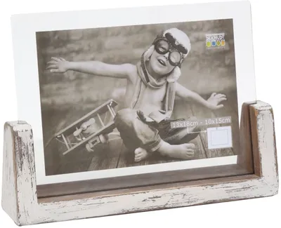 Obrázok produktu pre S67TZ1 Biely lakovaný držiak na 1 horizontálnu fotografiu 13x18 cm