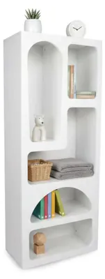 Image de Arsenio - Armoire, 60x32x150h cm Blanc, 6 Étagères
