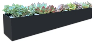 Immagine prodotto di Vasca da fiori in metallo, rettangolare, lunghezza 81 cm, resistente ai graffi, adatta per interni ed esterni