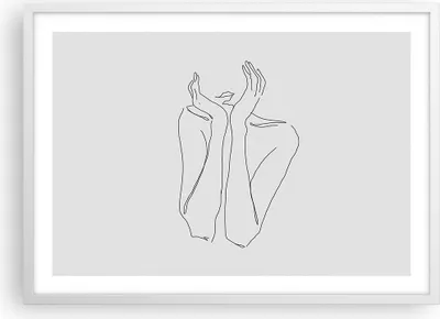 Produktbild von Gerahmtes Poster - Weißer Rahmen - Träumerei Frau Skizze - 70x50 cm - Wand Bild - Wanddeko - Wandbilder - Kunstposter - Wandposter - Bilderrahmen - Bilder - Kunstdruck - P2WAA70x50-4414