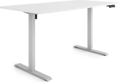 Produktbild von ESMART Germany ETX-121GW 160 x 80 cm Weiß Ergonomischer Steh-Sitz-Schreibtisch Stufenlos elektrisch höhenverstellbar 73,5 - 123,5 cm 3x Memory Aktivitätserinnerung Soft-Start/Stopp Schnelle Montage