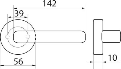 Produktbild von ARGUS T-111-112 G6 Türdrücker mit runder Rosette Chrom matt