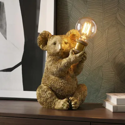 Produktbild von riess-ambiente Tischlampe KOALA 35cm gold Polyresin Skulptur Designobjekt mit Kippschalter E27